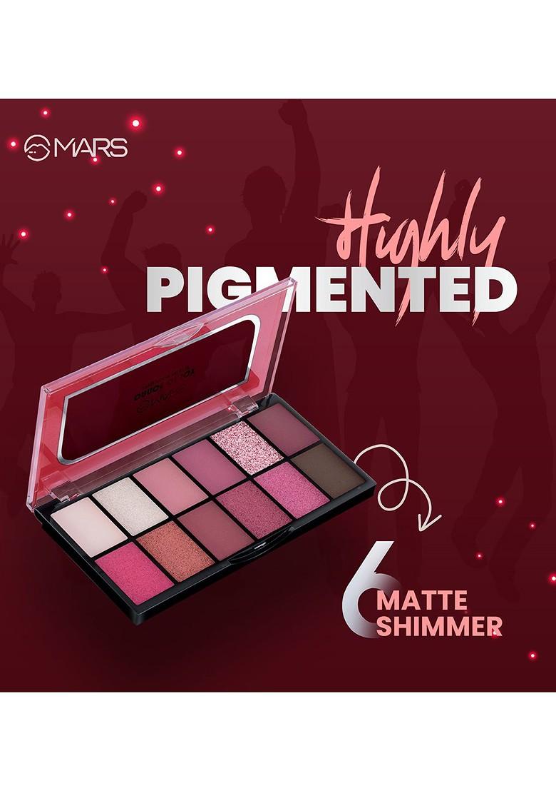 Mars 16 Color Ultra Lip Palette With Smudge Proof Mascara Kajal