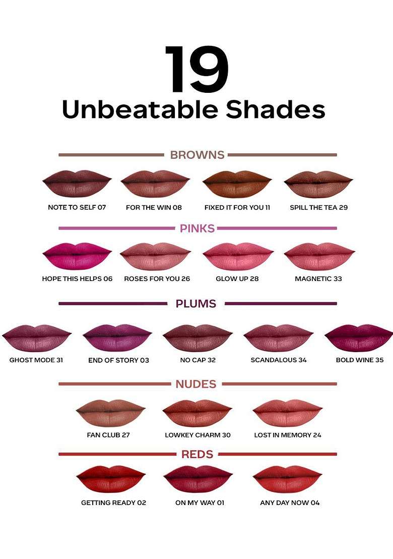 Faces Canada Comfy Matte Liquid Lipstick 10Hr Stay No Dryness 3 8 Ml - Indya