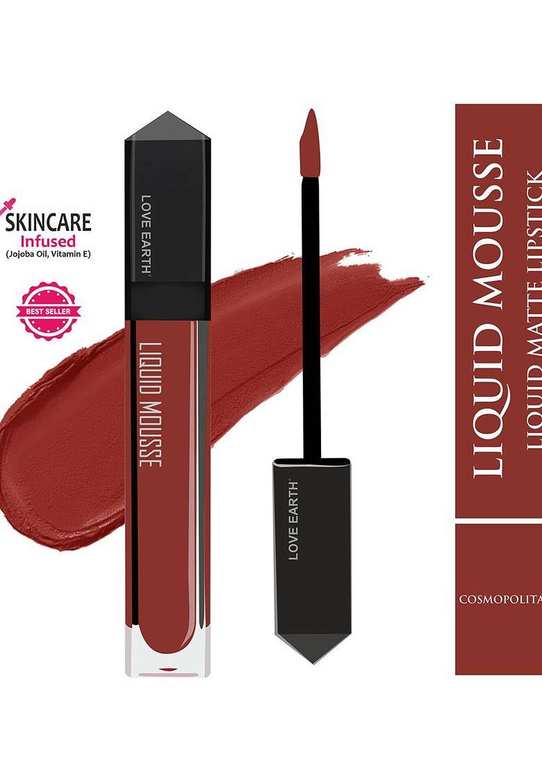 Love Earth Liquid Mousse Matte Long Lasting Lipstick 6Ml Cosmopolitan 121 - Indya