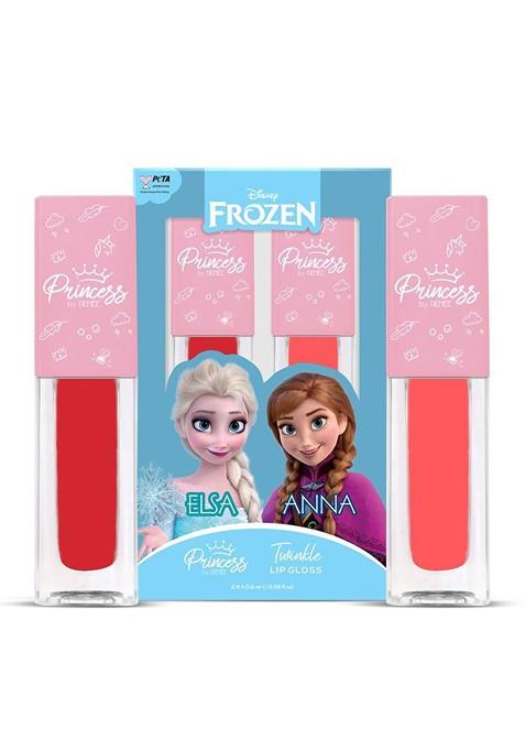 Renee Set Of 2 Princess Disney Frozen Twinkle Lip Gloss 1 8Ml Each Anna Red Elsa Pink