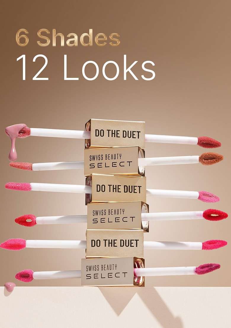 Swiss Beauty Select Do The Duet Lipstick With Vitamin E Jojoba Oil 3Ml Imperial Red 6 - Indya