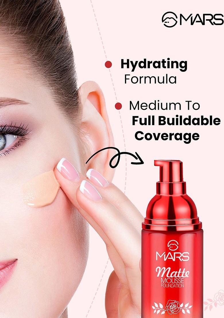 Mars Set Of Matte Mousse Foundation Medium 60 Ml Pore Cure Primer 30