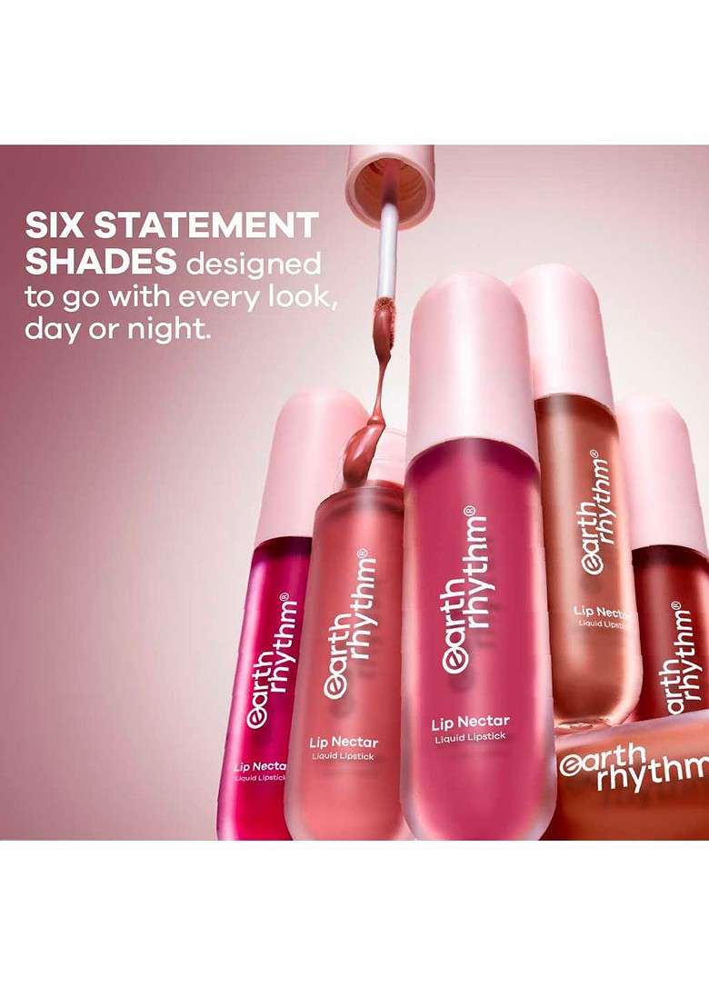 Earth Rhythm Lip Nectar Weightless Never Drying Matte Liquid Lipstick 5Ml Rose - Indya
