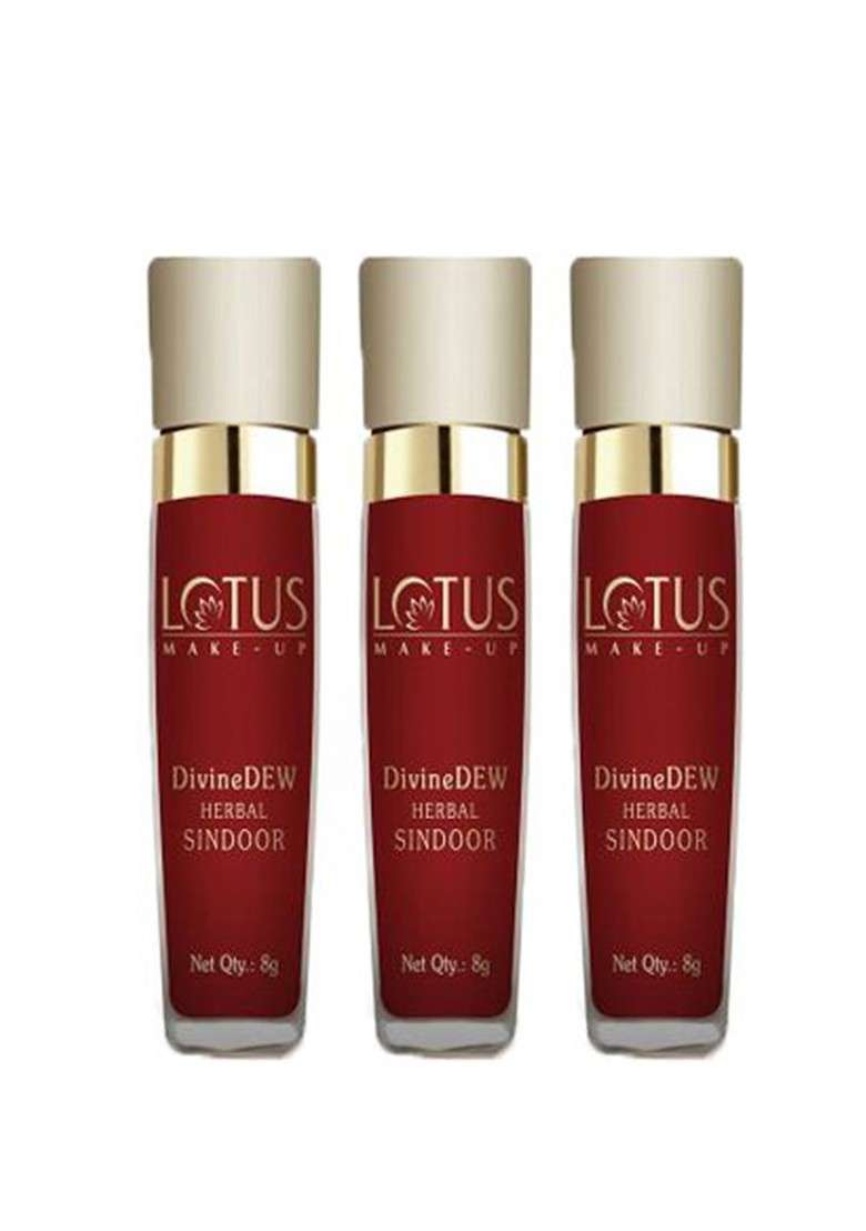 Lotus Make Up Set Of 3 Divine Dew Water Smudge Resistant Sindoor 8G Rosy Blush 20 - Indya
