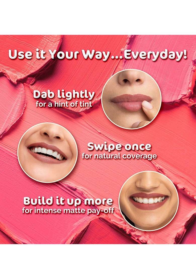 Mamaearth Creamy Matte Long Stay Lipstick With Murumuru Butter 4 2G Hibiscus Nude - Indya