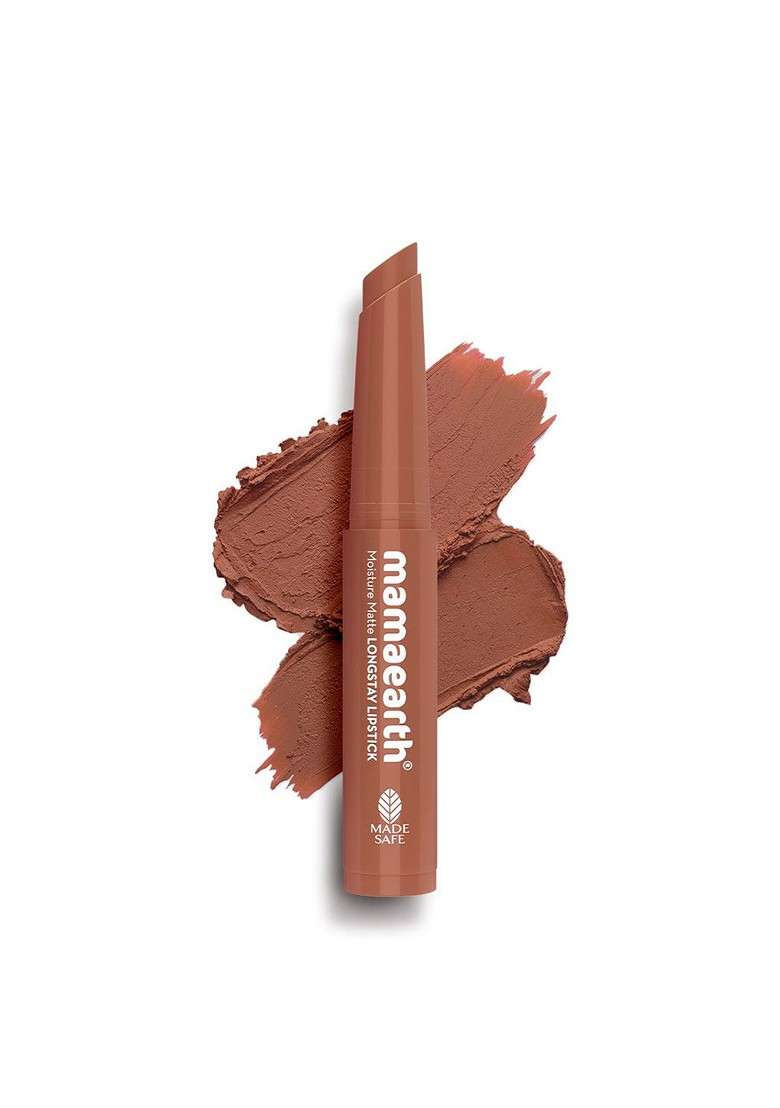 Mamaearth Moisture Matte Long Stay Mini Lipstick 0 7 G 04 Cinnamon Nude - Indya