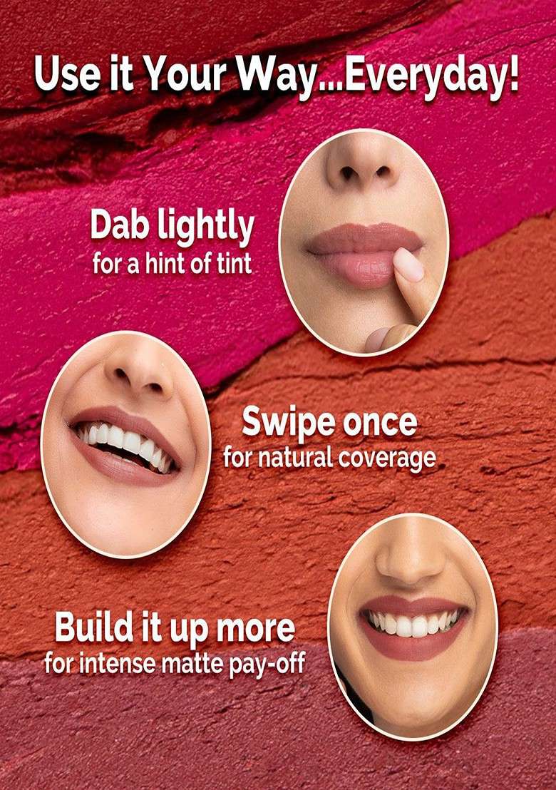 Mamaearth Moisture Matte Long Stay Mini Lipstick 0 7 G 04 Cinnamon Nude - Indya