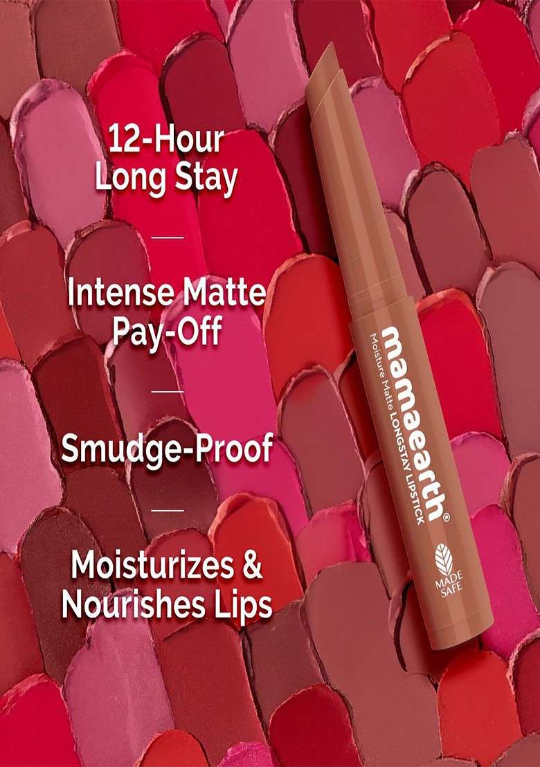 Mamaearth Moisture Matte Long Stay Mini Lipstick 0 7 G 04 Cinnamon Nude - Indya