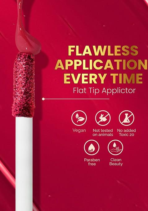 Parul Garg Smudge Proof Matte Lipstick With Shea Butter Vitamin E Hibiscus Deep Red 3Ml