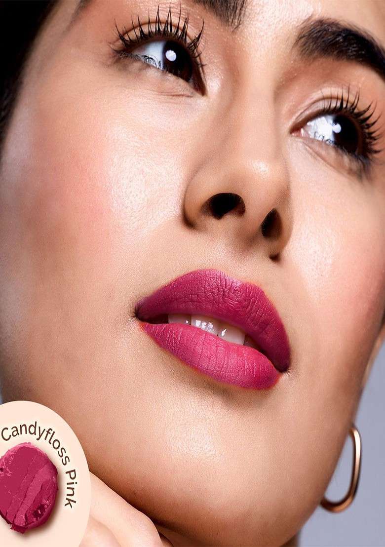 Mamaearth Moisture Matte 12 Hour Long Stay Mini Lipstick 0 7 G 03 Candyfloss Pink - Indya