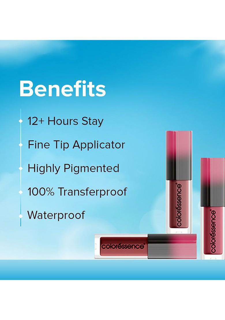 Coloressence Set Of 5 Waterproof Liquid Lipstick Ml Each Dawn To Dusk