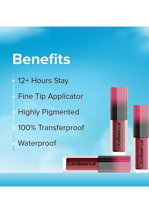 Coloressence Set Of 5 Waterproof Liquid Lipstick Ml Each Dawn To Dusk