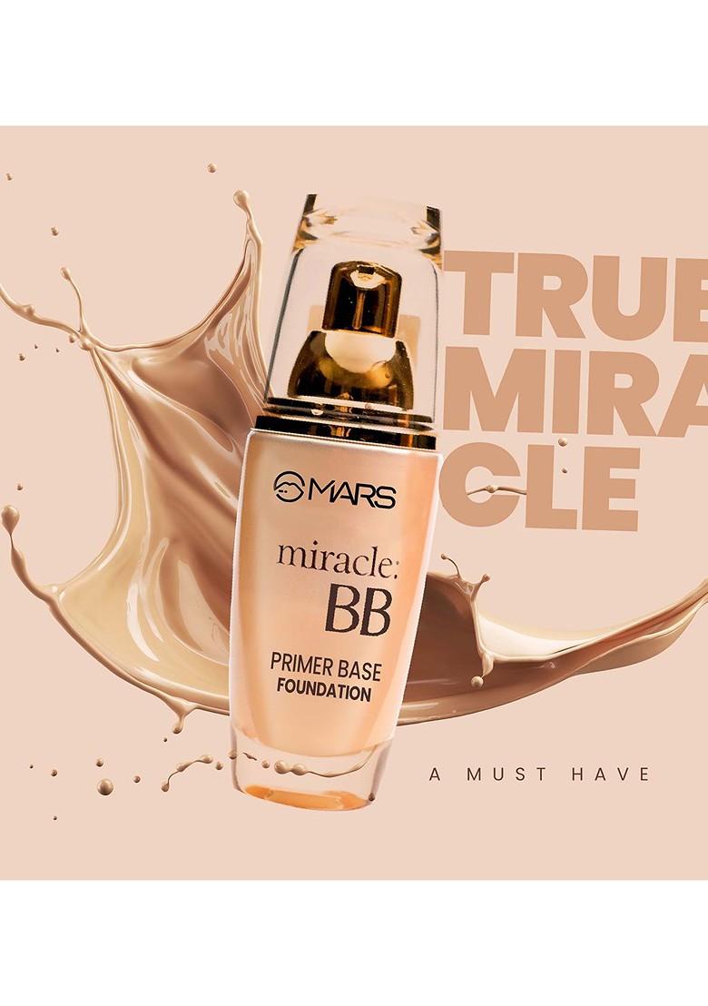 Mars Set Of Miracle Bb Primer Base Foundation Nude Beige 60 Ml Pore Cure 30