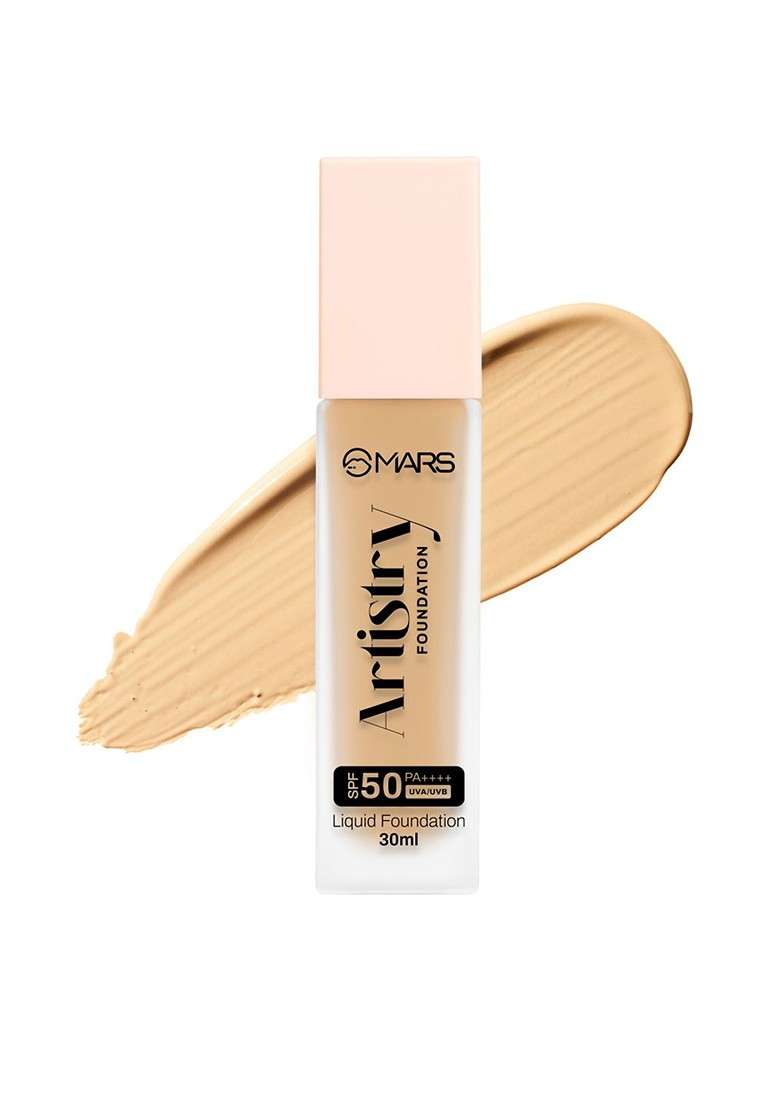 Mars Artistry Spf50 Pa Liquid Foundation 30 Ml Caramel Roast 09 - Indya