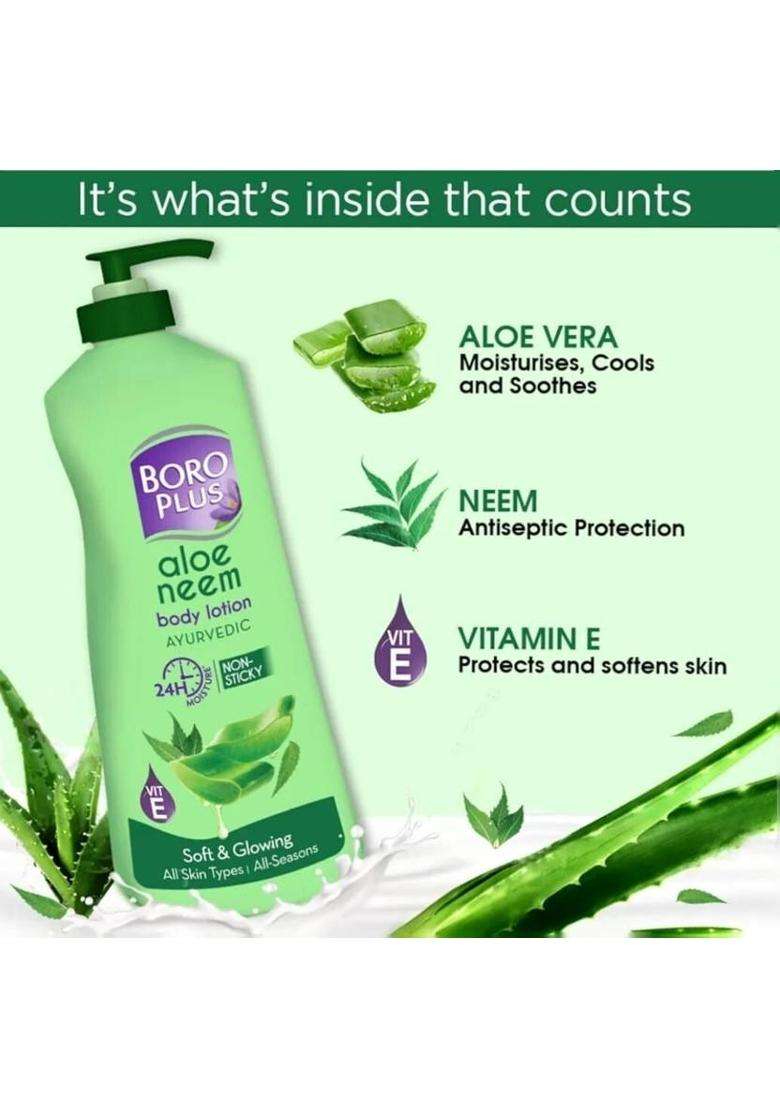 Boroplus Aloe Neem Ayurvedic Body Lotion (400Ml).= (400 Ml) - Indya