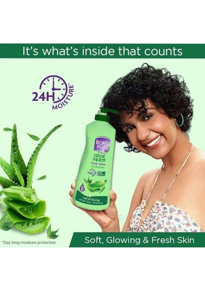 Boroplus Aloe Neem Ayurvedic Body Lotion (400Ml).= (400 Ml) - Indya