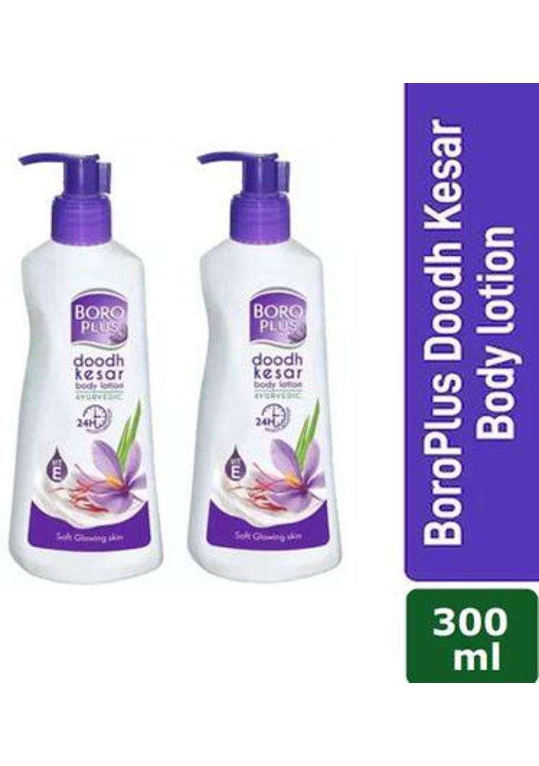 Boroplus Doodh Kesar Soft Glowing Skin Body Lotion (2X300Ml) (600 Ml) - Indya