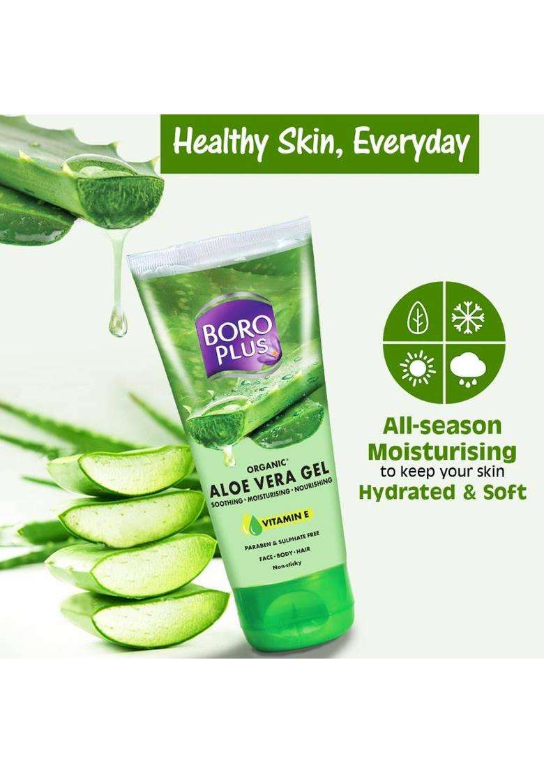 Boroplus Organic Aloe Vera Gel With Niacinamide & Vitamin E (250 Ml) - Indya