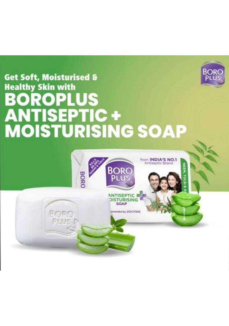 Boroplus Antiseptic Moisturising Soap Neem,Tulsi & Aloe Vera 125Gm (Pack Of 4) (4 X 125 G) - Indya