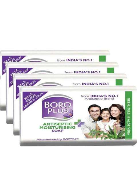 Boroplus Antiseptic Moisturising Soap Neem,Tulsi & Aloe Vera 125Gm (Pack Of 4) (4 X 125 G)