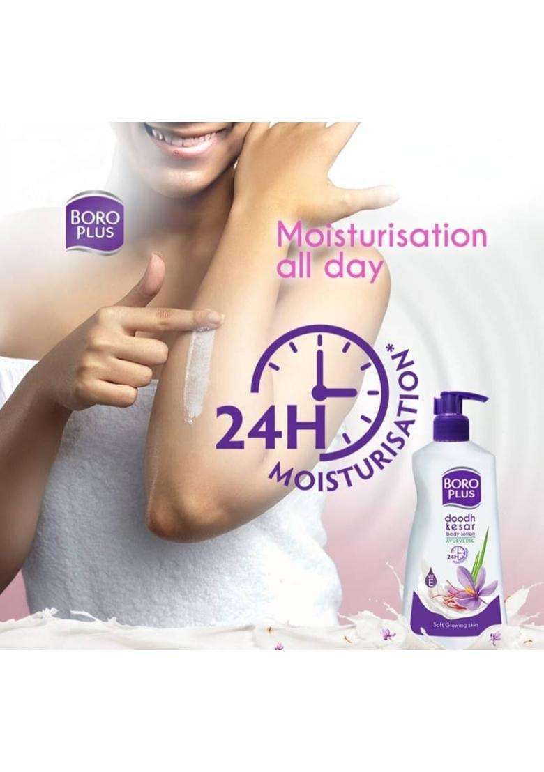 Boroplus Doodh Kesar Body Lotion 24 Hrs Moisturisation (400Ml)= (400 Ml) - Indya
