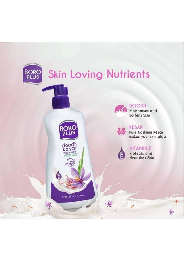 Boroplus Doodh Kesar Body Lotion 24 Hrs Moisturisation (400Ml)= (400 Ml) - Indya