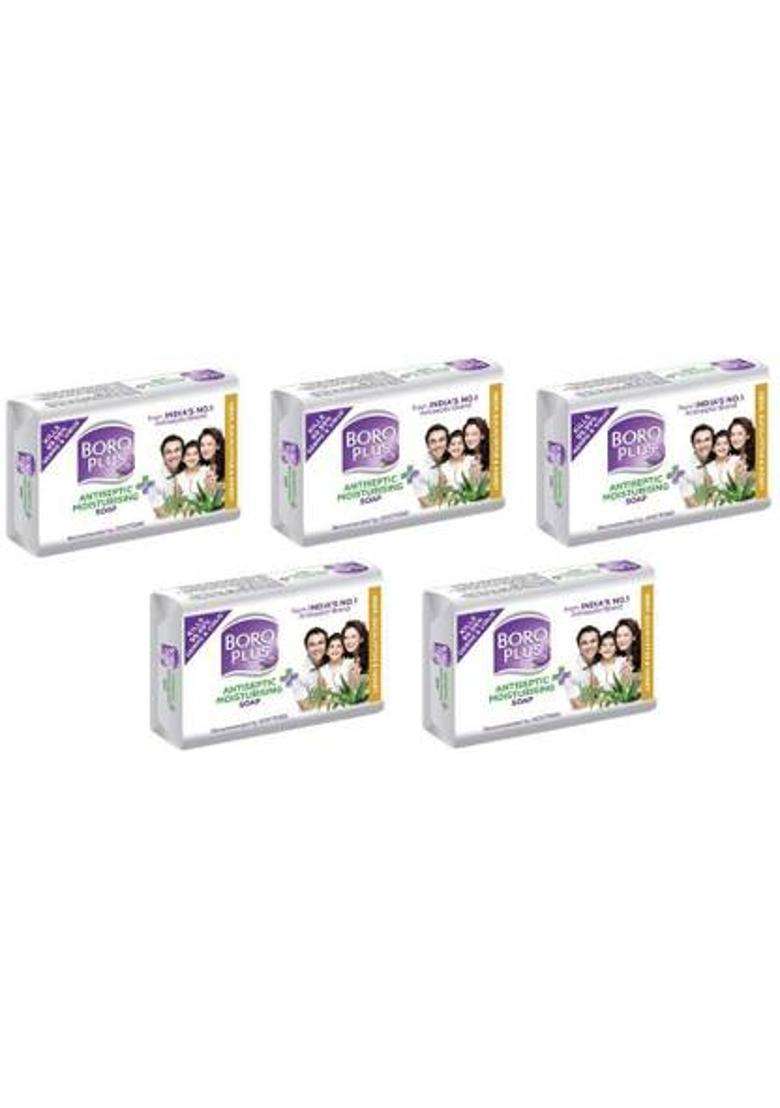 Boroplus Antiseptic Moisturizing Soap With Neem, Eucalyptus & Honey 125G (5 X 125 G) - Indya