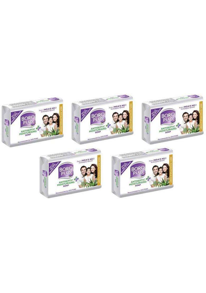 Boroplus Antiseptic Moisturizing Soap With Neem, Eucalyptus & Honey 125G (5 X 125 G) - Indya