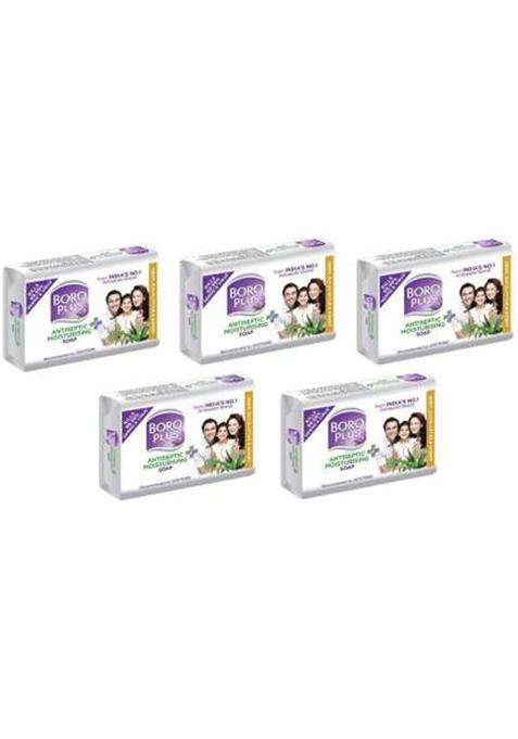 Boroplus Antiseptic Moisturizing Soap With Neem, Eucalyptus & Honey 125G (5 X 125 G)