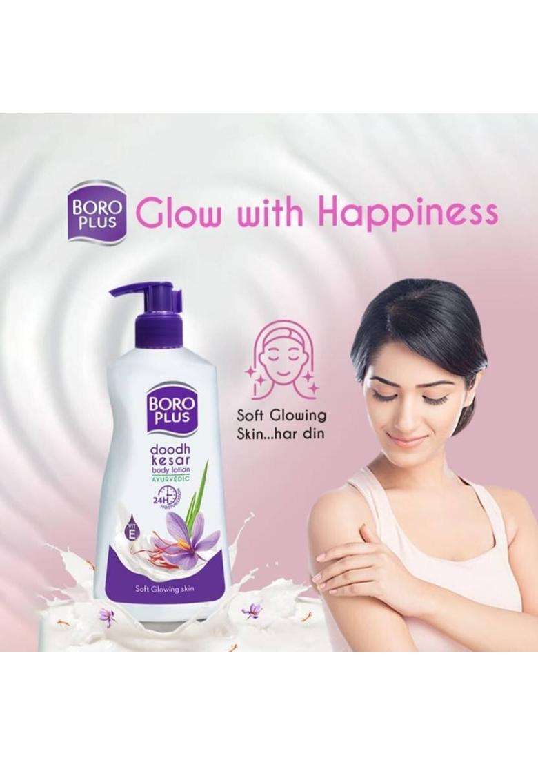 Boroplus Doodh Kesar Body Lotion 24 Hrs Moisturisation Pack Of 2(400Ml+400Ml)= (800 Ml) - Indya
