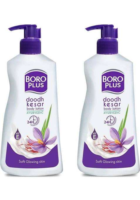 Boroplus Doodh Kesar Body Lotion 24 Hrs Moisturisation Pack Of 2(400Ml+400Ml)= (800 Ml)