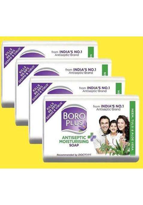 Boroplus Antiseptic Plus Moisturising Soap - Neem, Tulsi And Aloe Vera D (4 X 125 G)