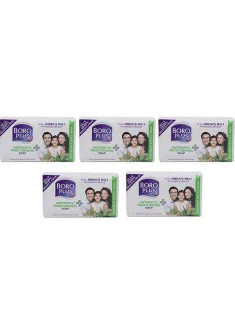 Boroplus Antiseptic Moisturizing Soap With Neem, Tulshi & Aloe Vera (5 X 125 G)