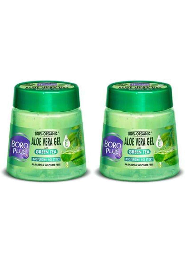 Boroplus Aloevera Gel With Green Tea 200Ml Pack Of 2 (400 Ml) - Indya