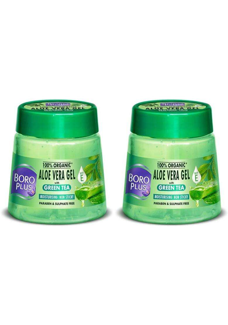 Boroplus Aloevera Gel With Green Tea 200Ml Pack Of 2 (400 Ml) - Indya