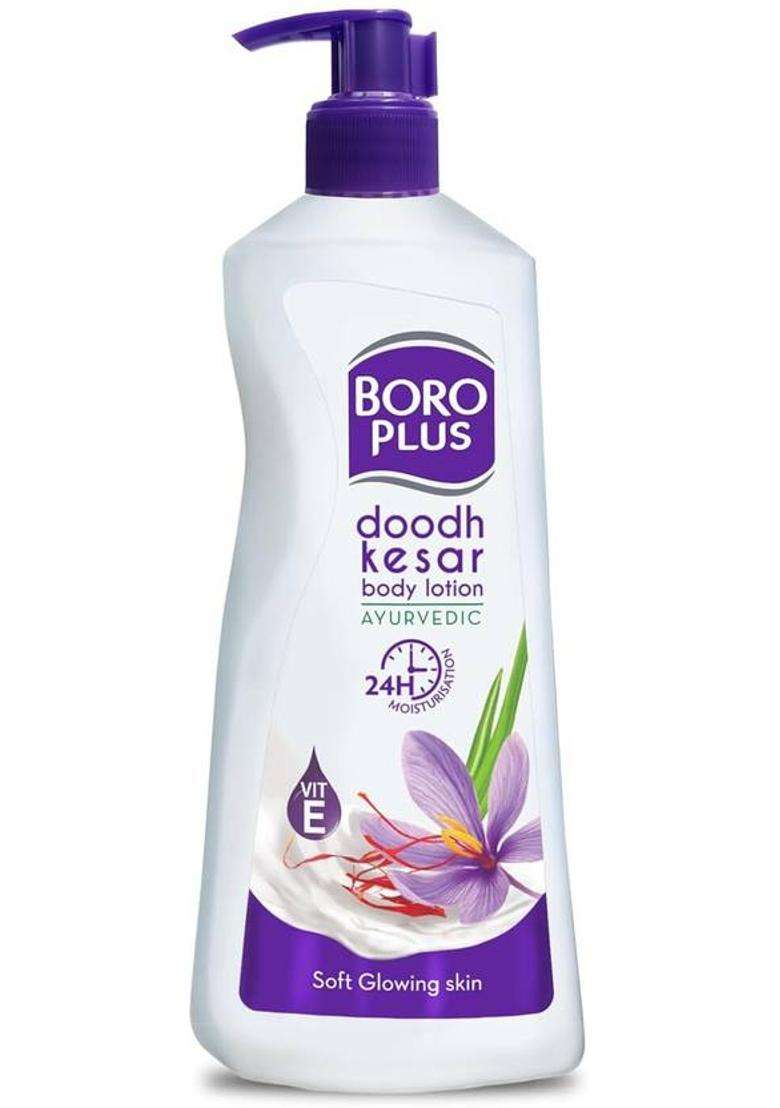 Boroplus Provides 24Hrs Moisturisation 100% Ayurvedic Doodh Kesar Body Lotion, 400Ml (400 Ml) - Indya