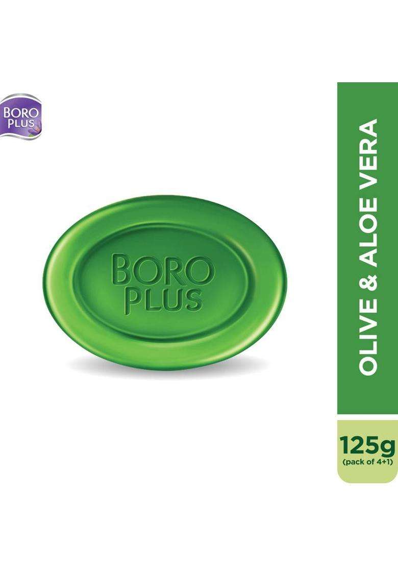 Boroplus Glycerine Bathing Bar With Olive & Aloe Vera | For Soft Skin Each (4 X 156.25 G) - Indya