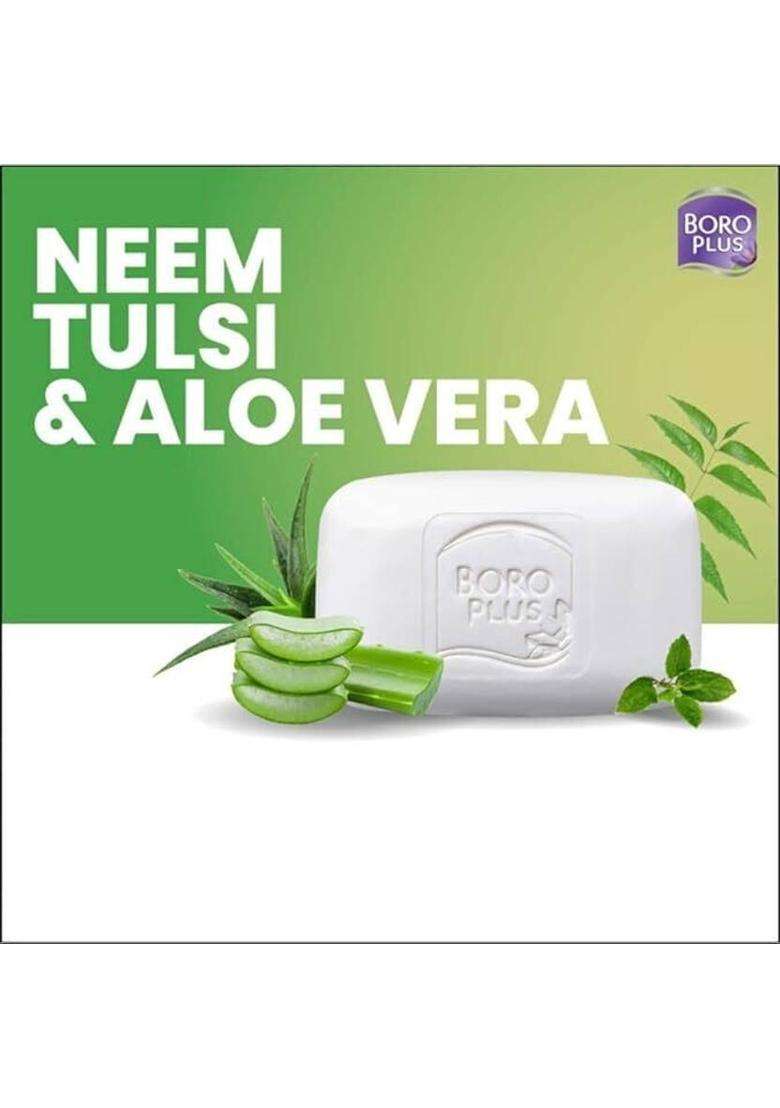Boroplus Antiseptic And Moisturising Soap With Aloe Vera Neem & Tulsi 125G (Pack Of 6) (6 X 125 G) - Indya