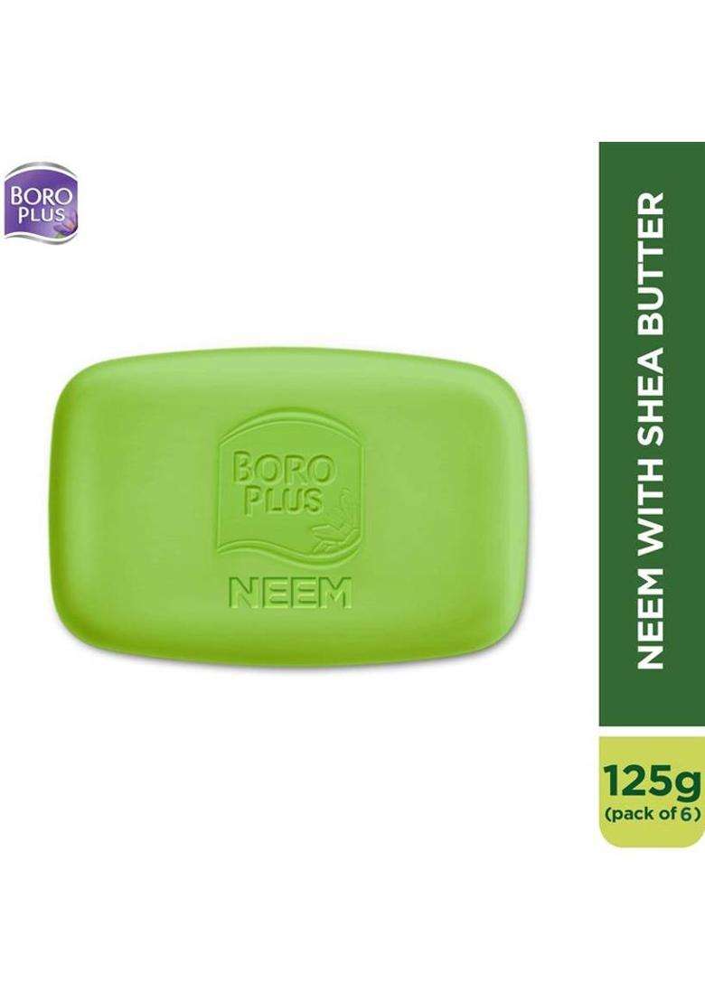 Boroplus Antiseptic And Moisturising Bathing Neem Soap With & Shea Butter| 125G Each (6 X 125 G) - Indya