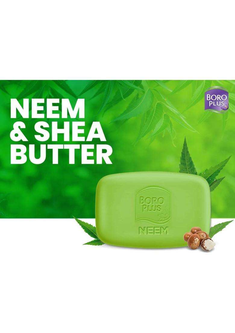 Boroplus Antiseptic And Moisturising Bathing Neem Soap With & Shea Butter| 125G Each (6 X 125 G) - Indya