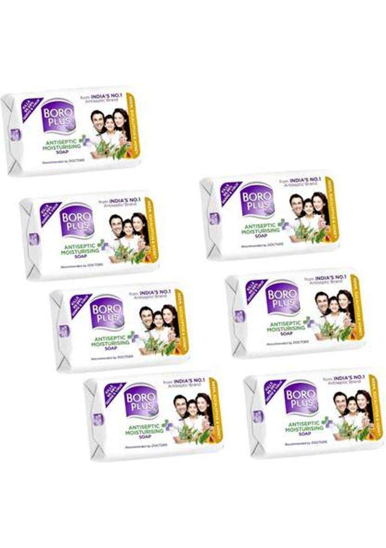 Boroplus Antiseptic + Moisturing Soap With Neem, Eucalyptus & Honey 125G X 7 (7 125 G) - Indya