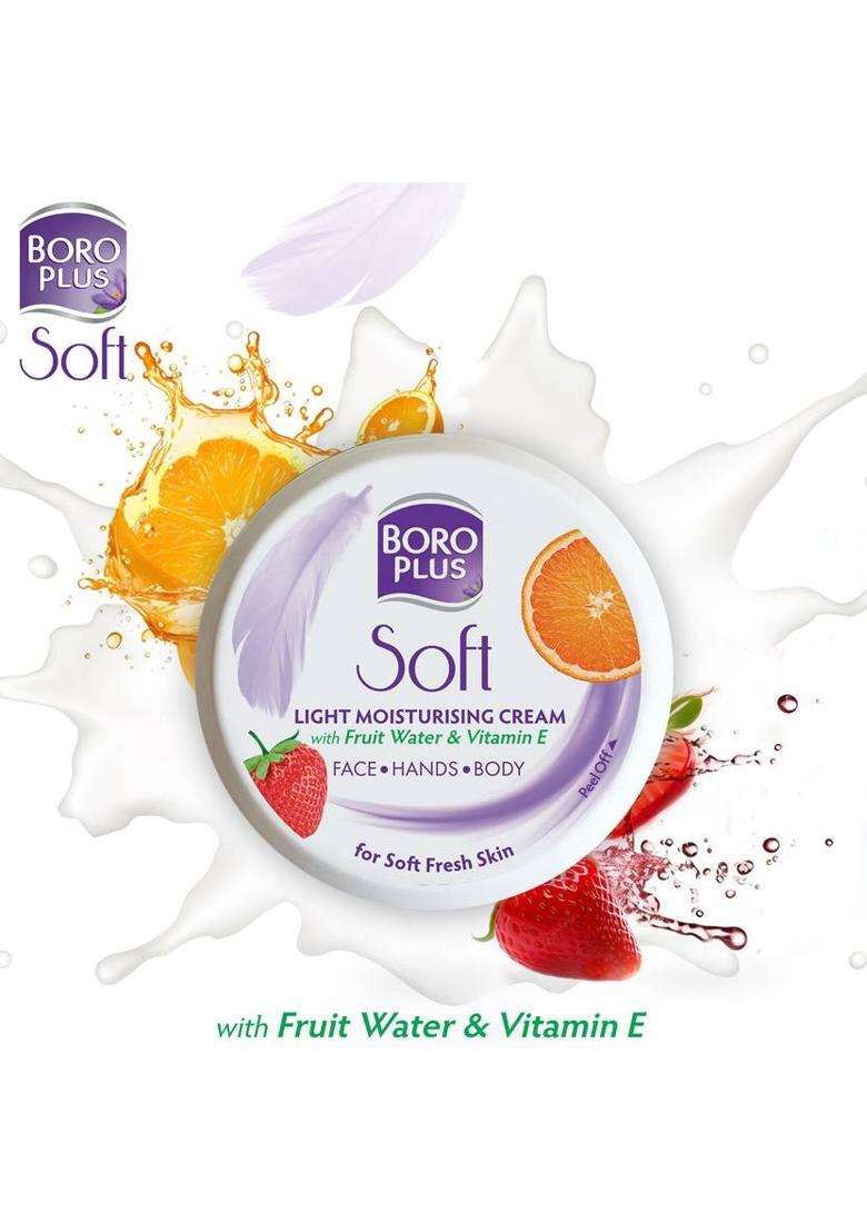 Boroplus Soft Light Moisturising Cream|Light And Nonsticky|Provides 24Hour Moisturisation (200 Ml) - Indya