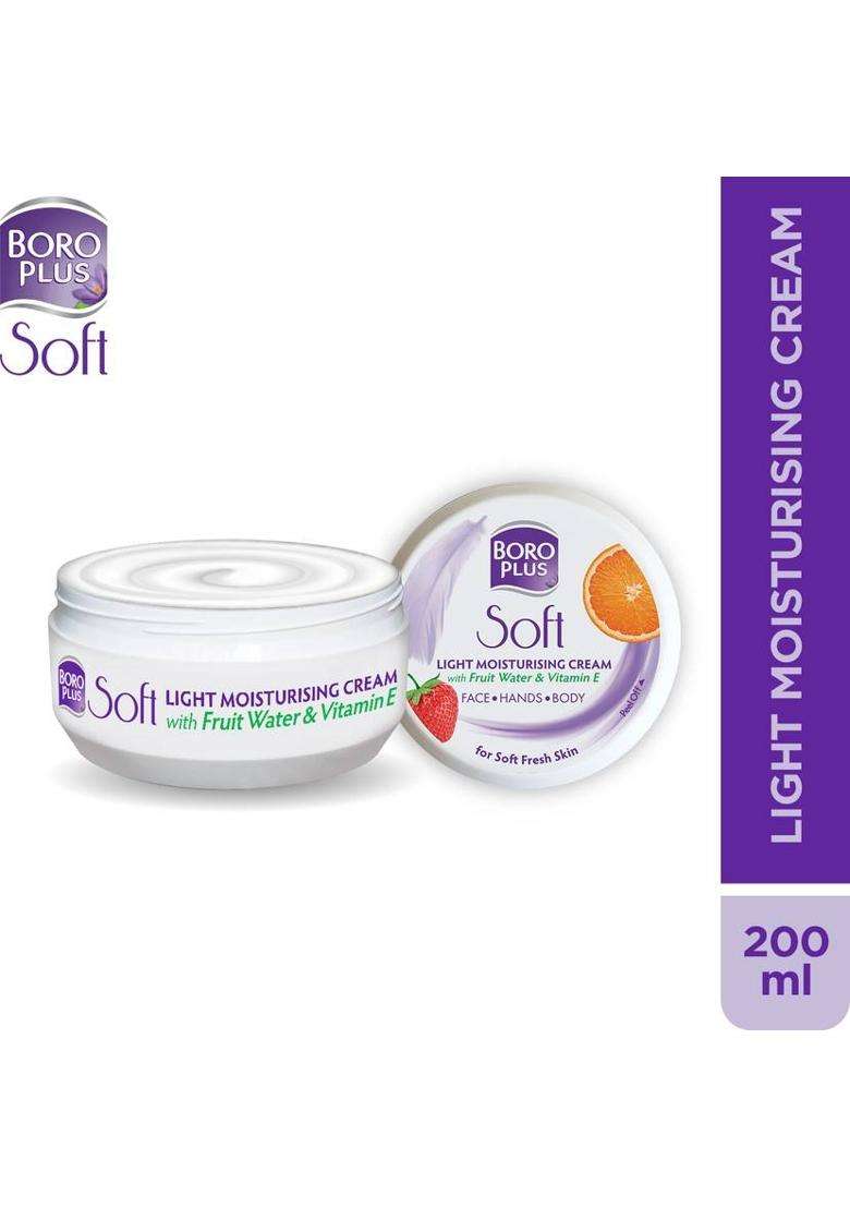 Boroplus Soft Light Moisturising Cream|Light And Nonsticky|Provides 24Hour Moisturisation (200 Ml) - Indya