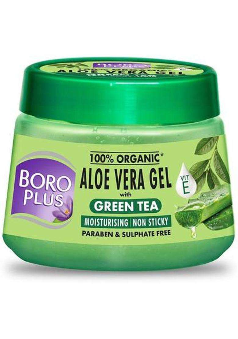 Boroplus Aloe Vera Gel With Green Tea | Niacinamide & Vitamin E 100% Organic (200 Ml) - Indya