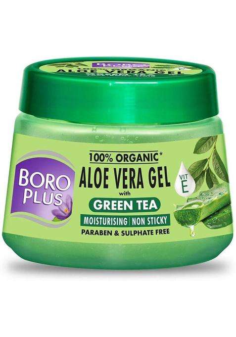 Boroplus Aloe Vera Gel With Green Tea | Niacinamide & Vitamin E 100% Organic (200 Ml)