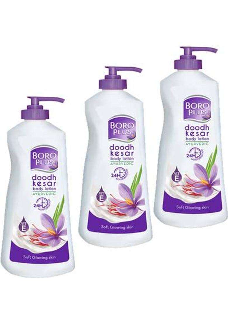 Boroplus Doodh Kesar Lotion For Skin Moisturzing & Nourish Pack Of - 300Ml X 3 (900 Ml) - Indya