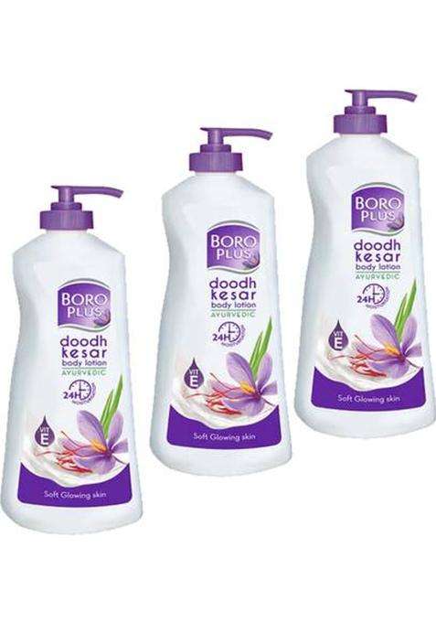 Boroplus Doodh Kesar Lotion For Skin Moisturzing & Nourish Pack Of - 300Ml X 3 (900 Ml)
