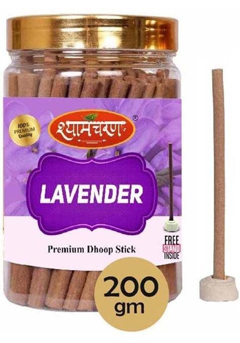 Shyamcharan Lavender Dhoop Sticks Fragrance L No Charcoal Pooja (Pack Of 1|120Sticks) Lavender, Agarbatti Incense Sticks, Bati, Items (200 G, Set 1)