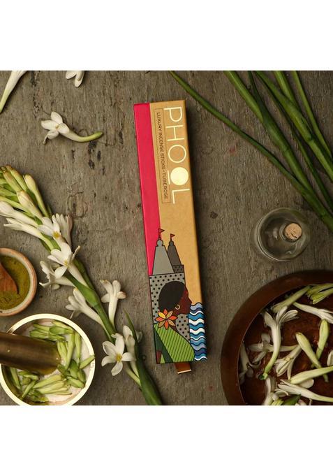 Phool Natural Tuberose Incense Sticks For Pooja Agarbatti Calming Atmosphere (1 Units Set Of 40)