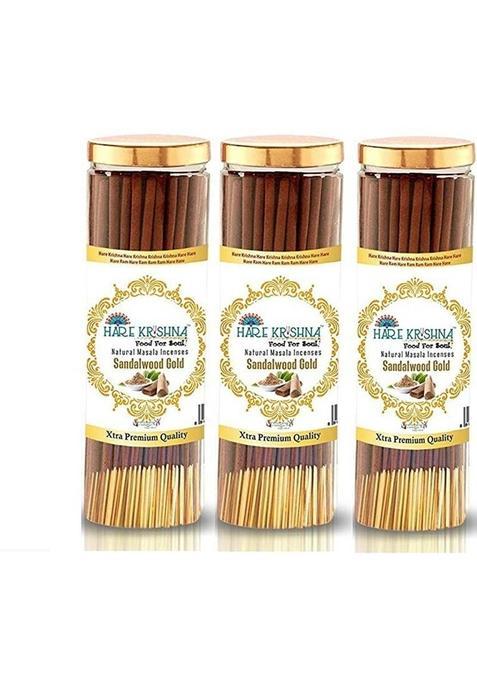 Vringra Hare Krishna Food For Soul Sandalwood Agarbatti - Incense Stick Chandan -Agarbatti (Pack Of 3) (600 G, Set